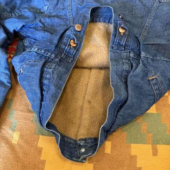 Vintage Maverick Blue Bell 60s Sherpa Lined Denim Jacket Size 36 - Picture 8 of 8